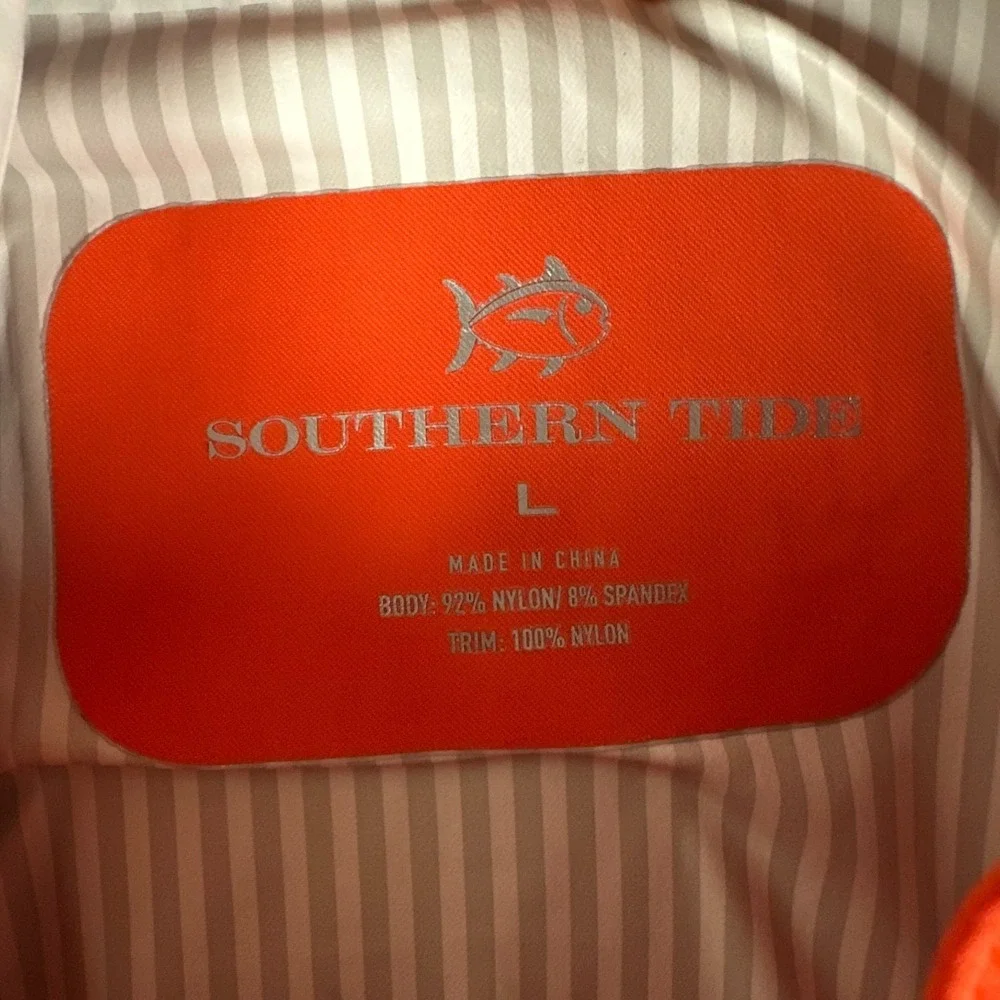 Southern Tide T3 portside Jacket L Lightweight zip pockets rain Full Zip